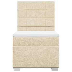 Box spring postel s matrací krémová 100 x 200 cm textil - obrázek 4