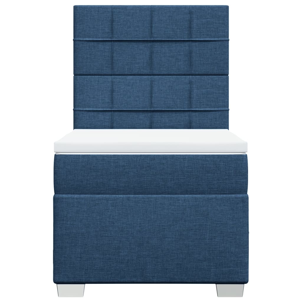 vidaXL Boxspring met matras stof blauw 100x200 cm, foto 4