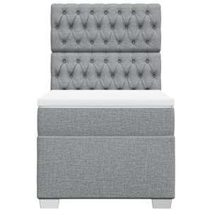 Box spring postel s matrací světle šedý 100 x 200 cm textil - obrázek 4