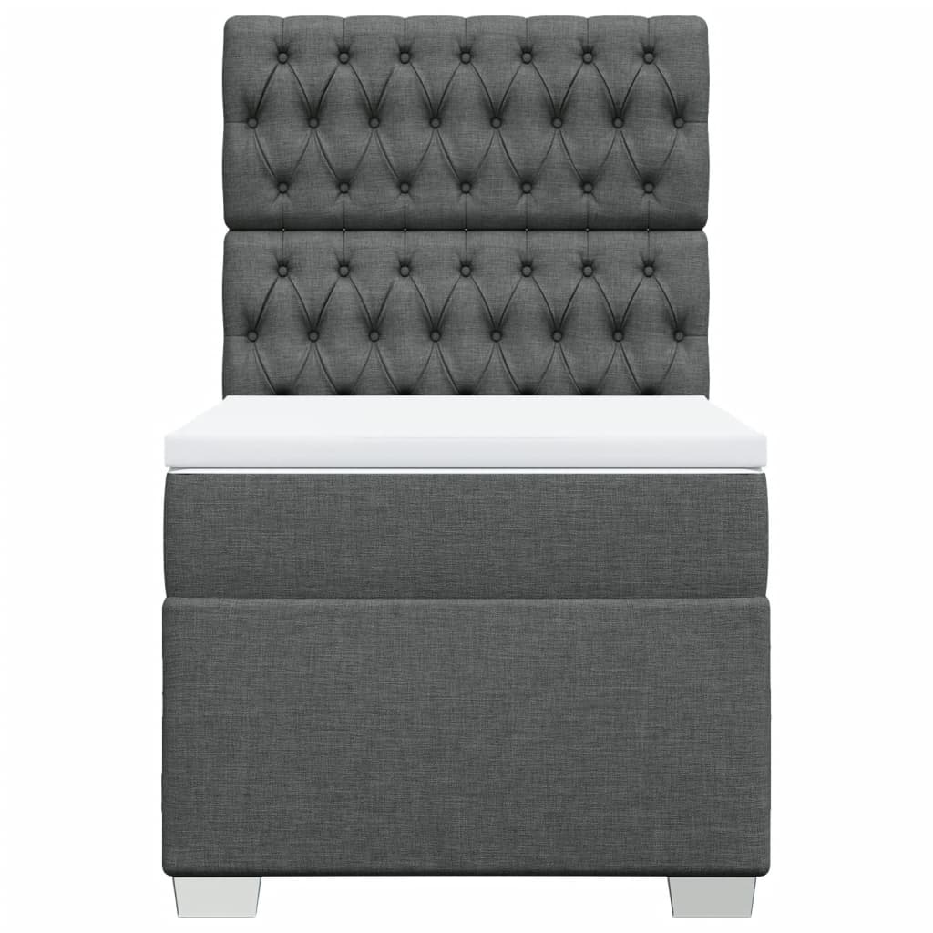 vidaXL Boxspring met matras stof donkergrijs 100x200 cm grijs, foto 4