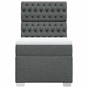 Box spring postel s matrací tmavě šedá 100 x 200 cm textil - obrázek 4