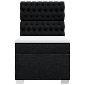 Box spring postel s matrací černá 100 x 200 cm textil - obrázek 4
