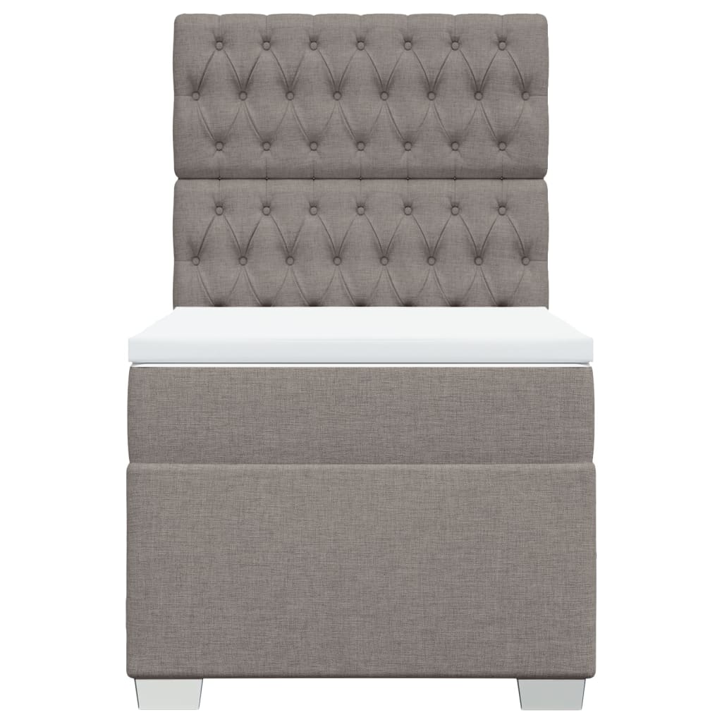vidaXL Boxspring met matras stof taupe 100x200 cm, foto 4