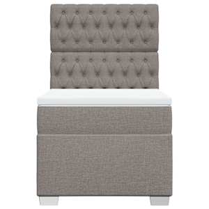 Box spring postel s matrací taupe 100 x 200 cm textil - obrázek 4