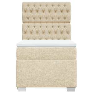 Box spring postel s matrací krémová 100 x 200 cm textil - obrázek 4