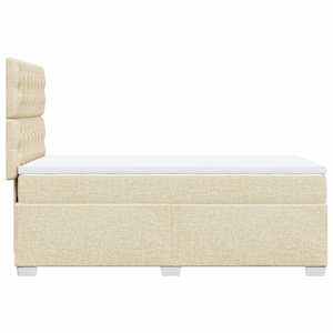 Box spring postel s matrací krémová 100 x 200 cm textil - obrázek 9