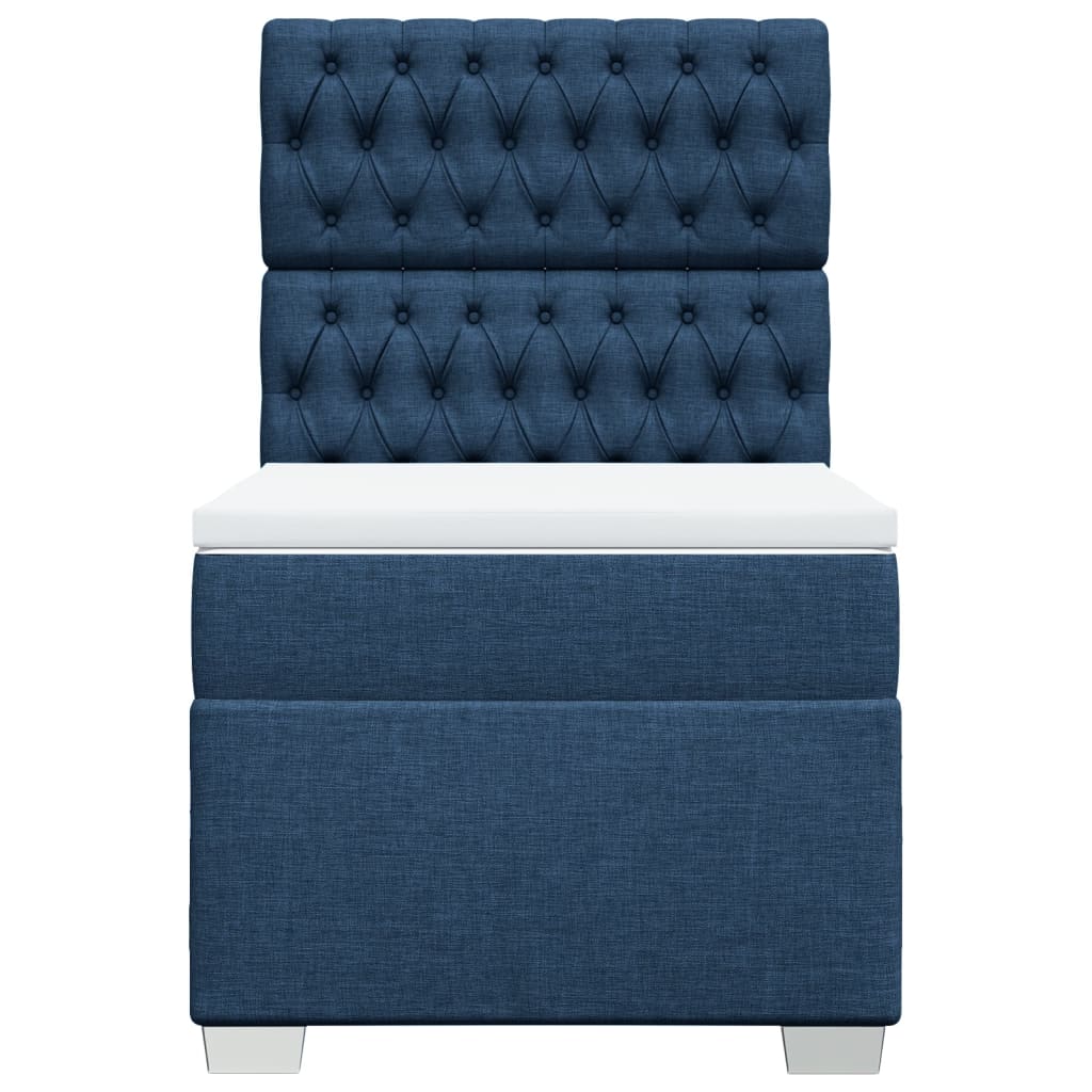 vidaXL Boxspring met matras stof blauw 100x200 cm, foto 4