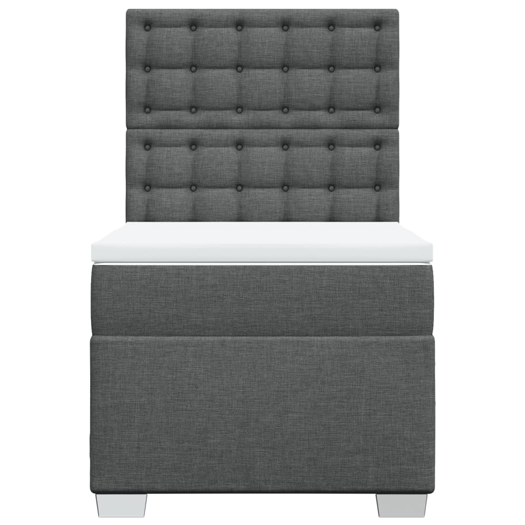 vidaXL Boxspring met matras stof donkergrijs 100x200 cm grijs, foto 4