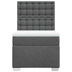 Box spring postel s matrací tmavě šedá 100 x 200 cm textil - obrázek 4