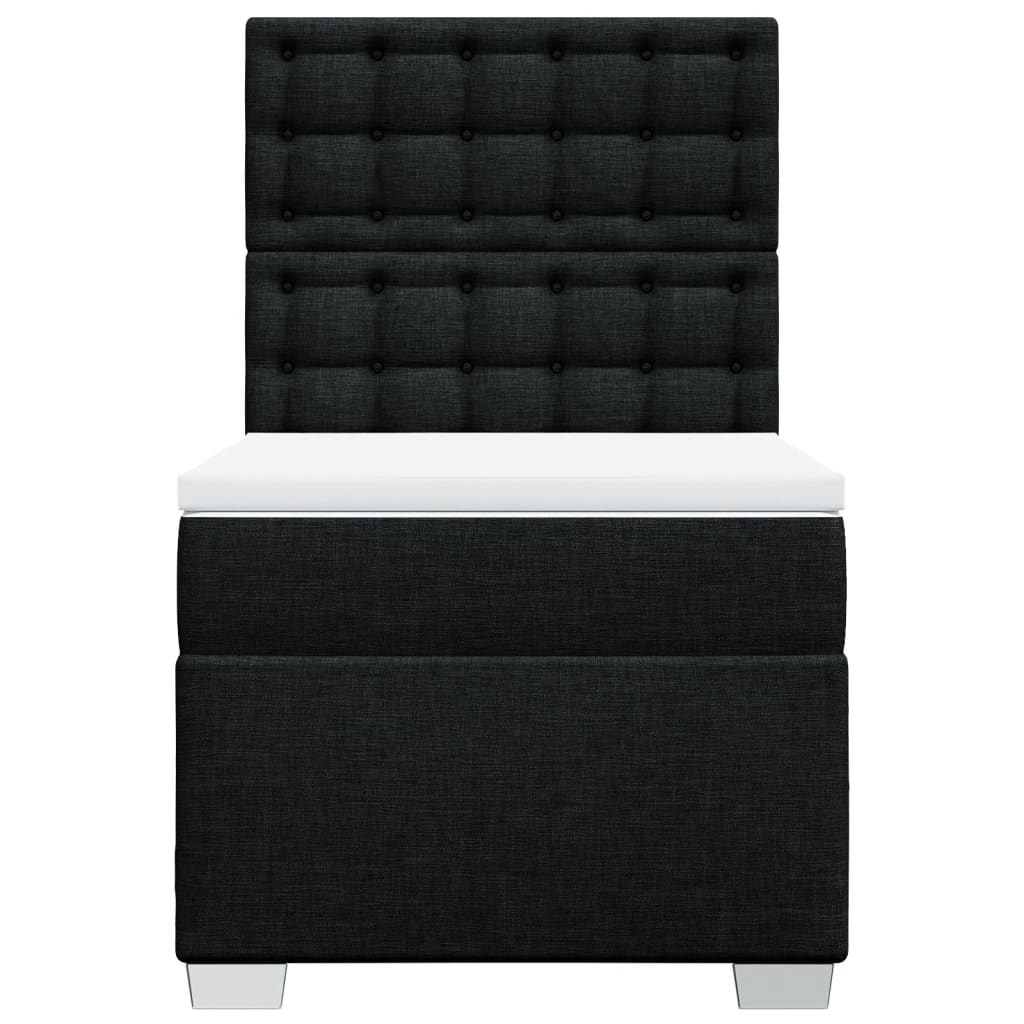 vidaXL Boxspring met matras stof zwart 100x200 cm, foto 4