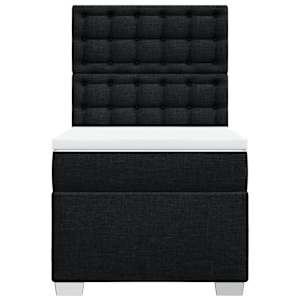 Box spring postel s matrací černá 100 x 200 cm textil - obrázek 4