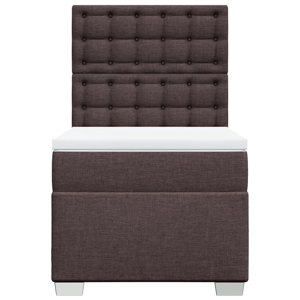 vidaXL Boxspring met matras stof donkerbruin 100x200 cm bruin, foto 4