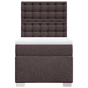 Box spring postel s matrací tmavě hnědá 100 x 200 cm textil - obrázek 4