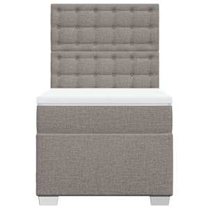 Box spring postel s matrací taupe 100 x 200 cm textil - obrázek 4