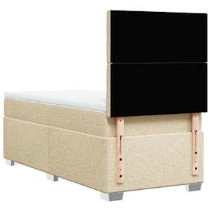 Box spring postel s matrací krémová 100 x 200 cm textil - obrázek 10
