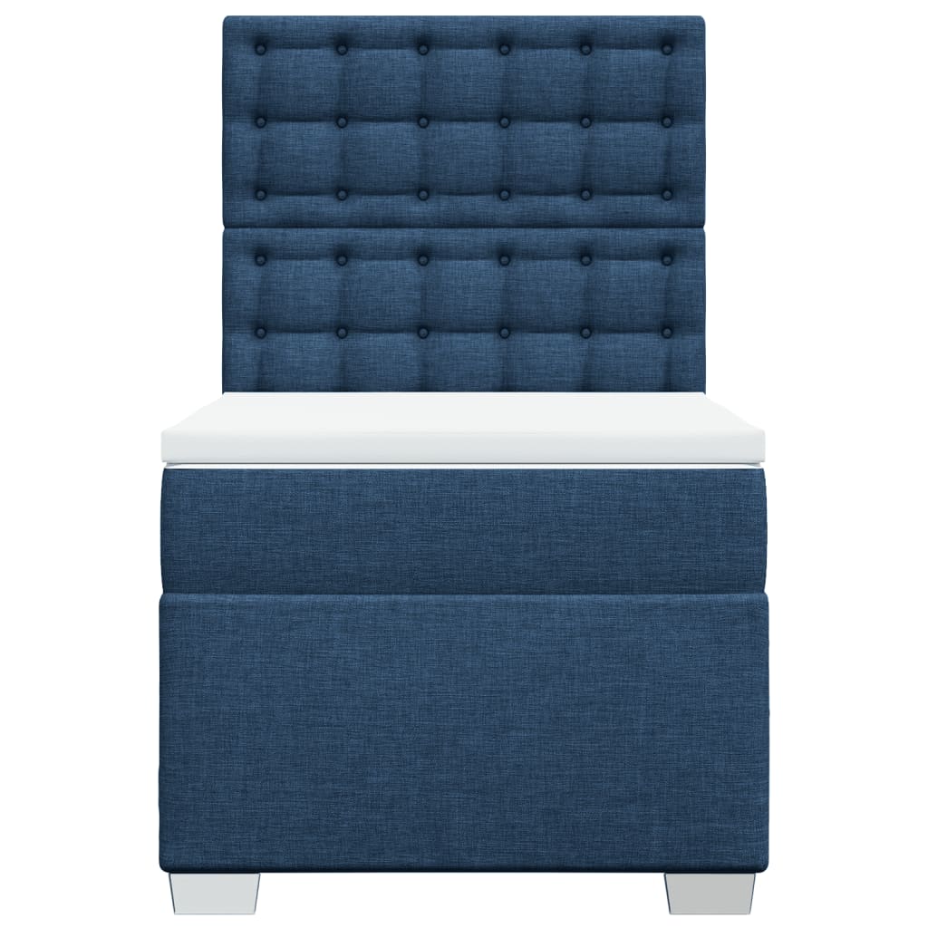vidaXL Boxspring met matras stof blauw 100x200 cm, foto 4