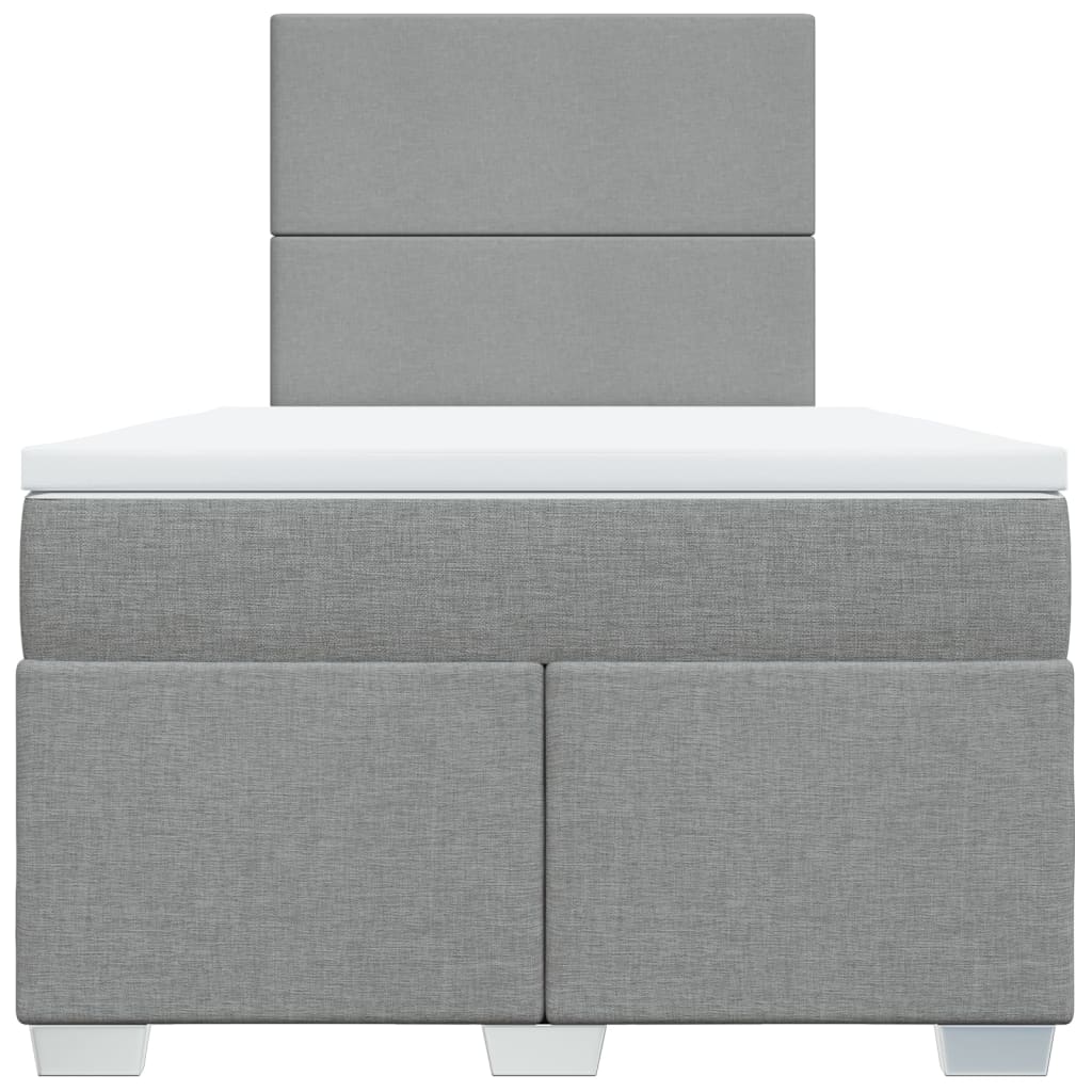 vidaXL Boxspring met matras stof lichtgrijs 120x190 cm grijs, foto 4