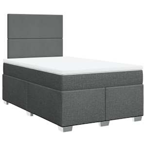 Box spring postel s matrací tmavě šedá 120x190 cm textil - obrázek 2