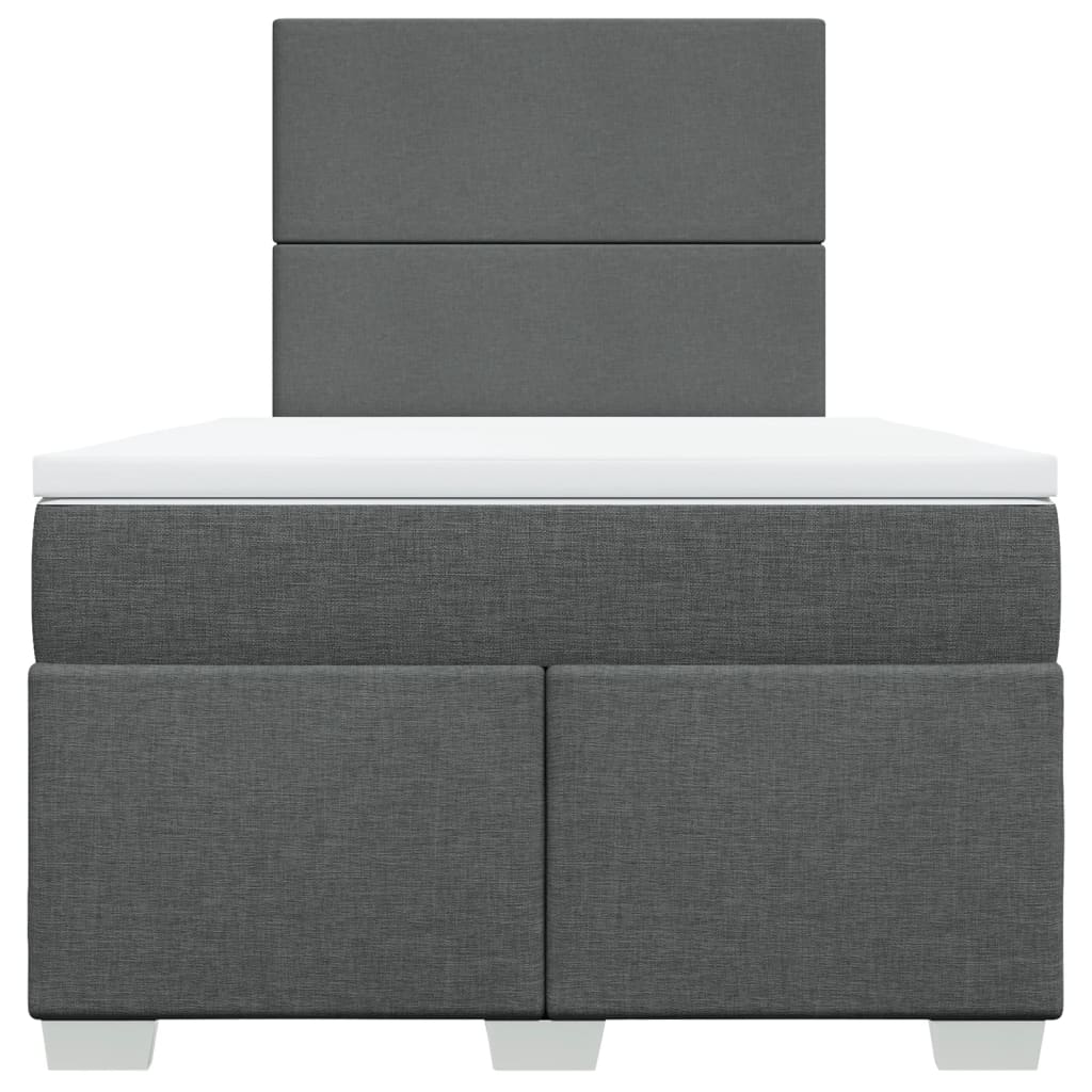 vidaXL Boxspring met matras stof donkergrijs 120x190 cm grijs, foto 4