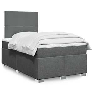 Box spring postel s matrací tmavě šedá 120x190 cm textil - obrázek 1