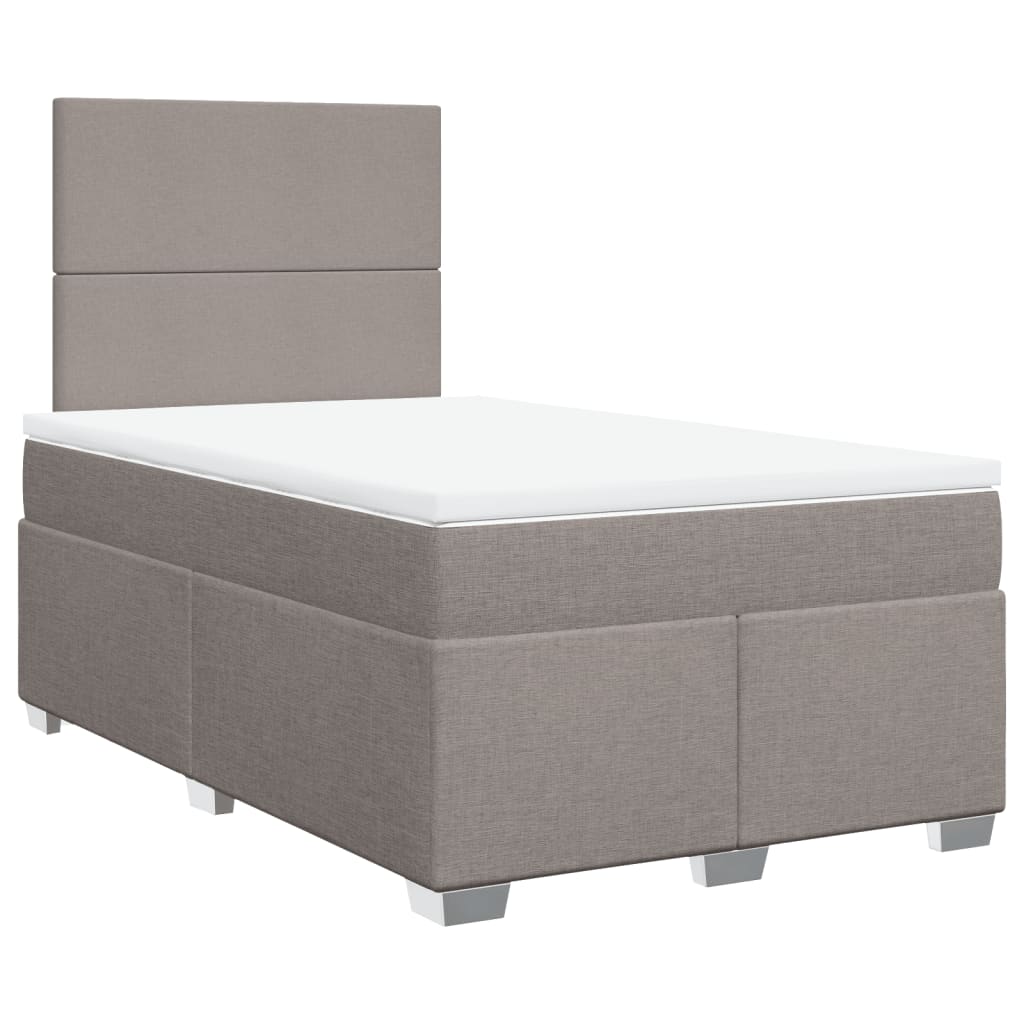 vidaXL Box spring postelja z vzmetnico taupe 120x190 cm blago