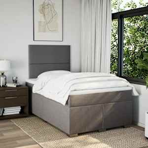 Box spring postel s matrací taupe 120x190 cm textil - obrázek 3