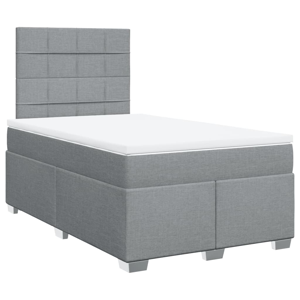 vidaXL Box spring postel s matrací světle šedá 120x190 cm textil