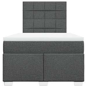 Box spring postel s matrací tmavě šedá 120x190 cm textil - obrázek 4