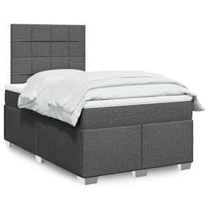 Box spring postel s matrací tmavě šedá 120x190 cm textil - obrázek 1