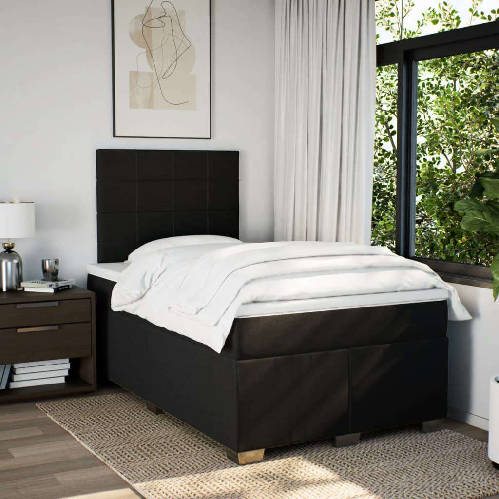Thumbnail - vidaXL Boxspringbett mit Matratze Schwarz 120x190 cm Stoff