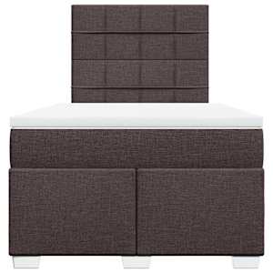 Box spring postel s matrací tmavě hnědá 120x190 cm textil - obrázek 4