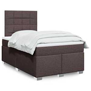 Box spring postel s matrací tmavě hnědá 120x190 cm textil - obrázek 1