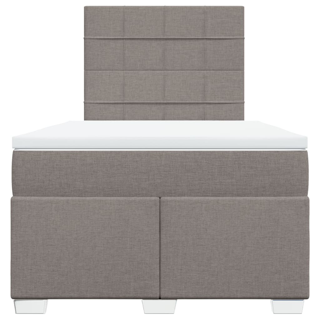vidaXL Boxspring met matras stof taupe 120x190 cm, foto 4