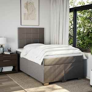 Box spring postel s matrací taupe 120x190 cm textil - obrázek 3