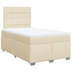 Box spring postel s matrací krémová 120x190 cm textil - obrázek 2