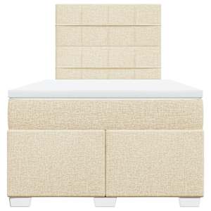 Box spring postel s matrací krémová 120x190 cm textil - obrázek 4