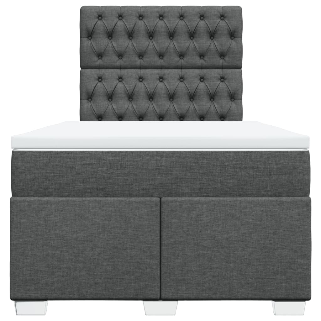 vidaXL Boxspring met matras stof donkergrijs 120x190 cm grijs, foto 4