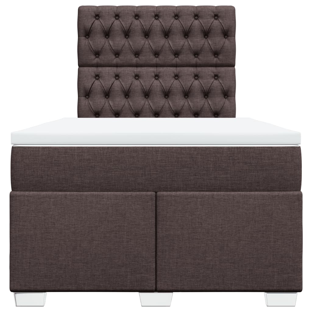 vidaXL Boxspring met matras stof donkerbruin 120x190 cm bruin, foto 4