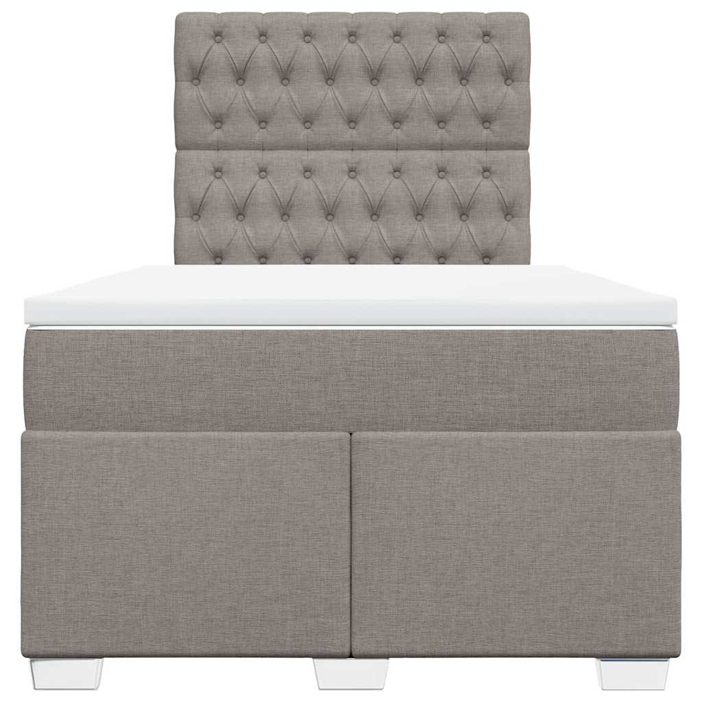 vidaXL Boxspring met matras stof taupe 120x190 cm, foto 4