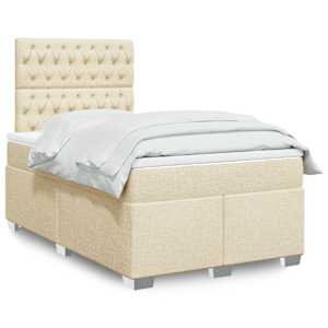 Box spring postelja z vzmetnico krem 120x190 cm blago