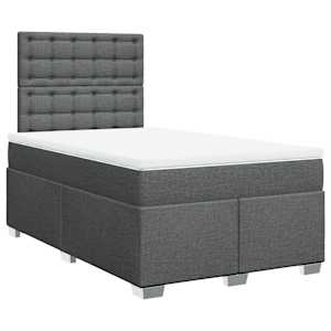 Box spring postel s matrací tmavě šedá 120x190 cm textil - obrázek 2