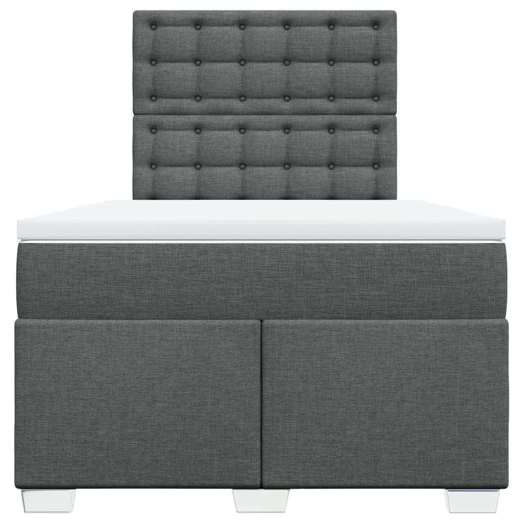vidaXL Boxspring met matras stof donkergrijs 120x190 cm grijs, foto 4