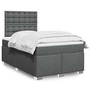 Box spring postel s matrací tmavě šedá 120x190 cm textil - obrázek 1
