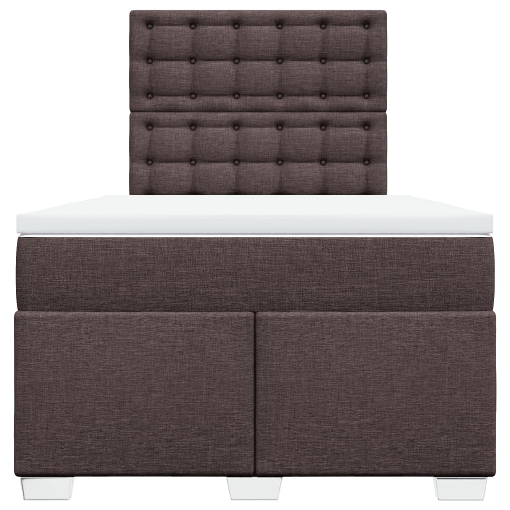 vidaXL Boxspring met matras stof donkerbruin 120x190 cm bruin, foto 4
