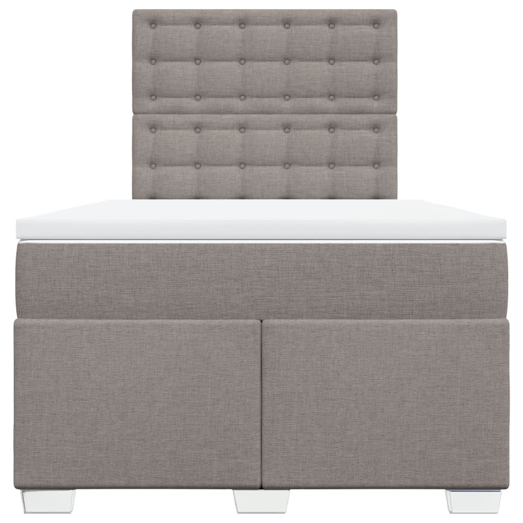 vidaXL Boxspring met matras stof taupe 120x190 cm, foto 4