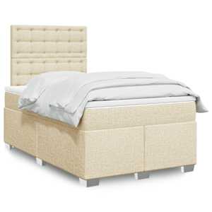 Box spring postel s matrací krémová 120x190 cm textil - obrázek 1