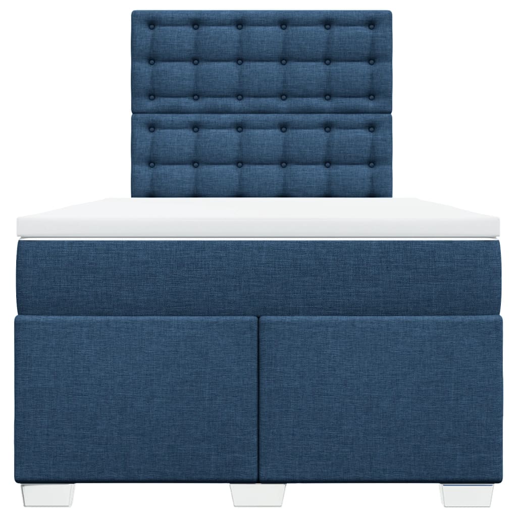 vidaXL Boxspring met matras stof blauw 120x190 cm, foto 4