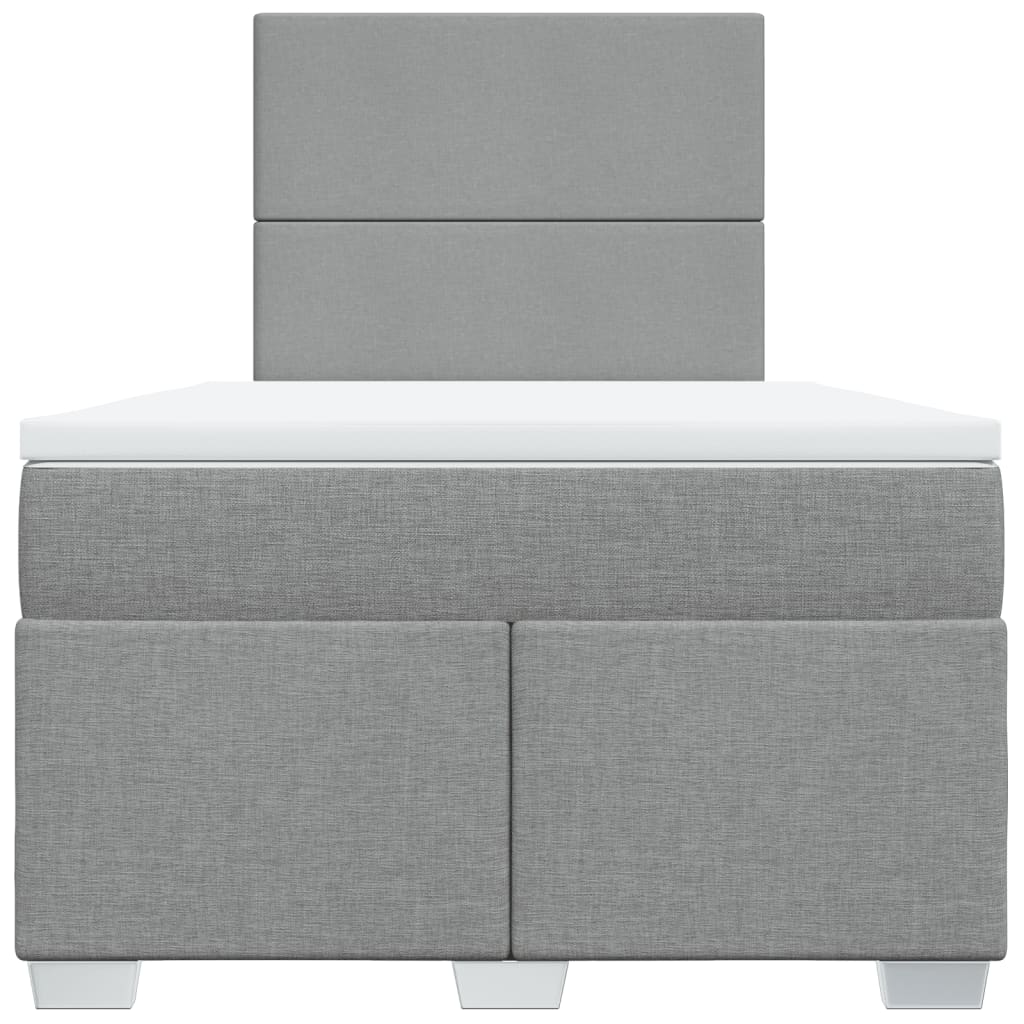 vidaXL Boxspring met matras stof lichtgrijs 120x200 cm grijs, foto 4