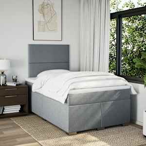 Box spring postel s matrací světle šedá 120 x 200 cm textil - obrázek 3