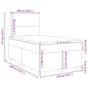 Box spring postel s matrací světle šedá 120 x 200 cm textil - obrázek 13